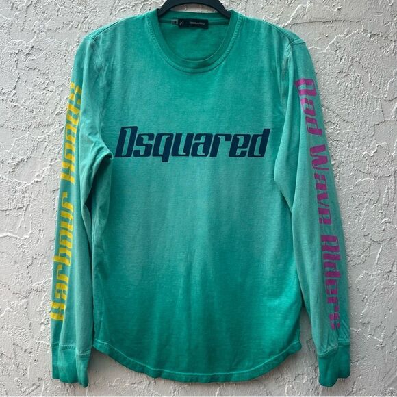DSQUARED Tee Shirt Men XS Long Sleeve Graphic - Picture 1 of 5